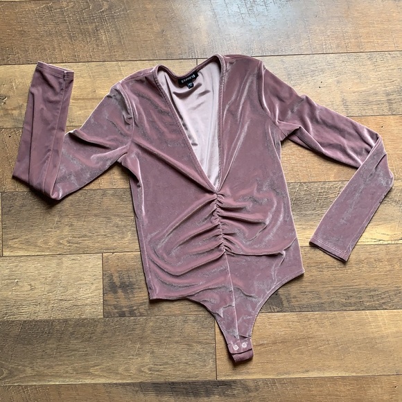 NWOT Express Velvet Bodysuit - Picture 1 of 5